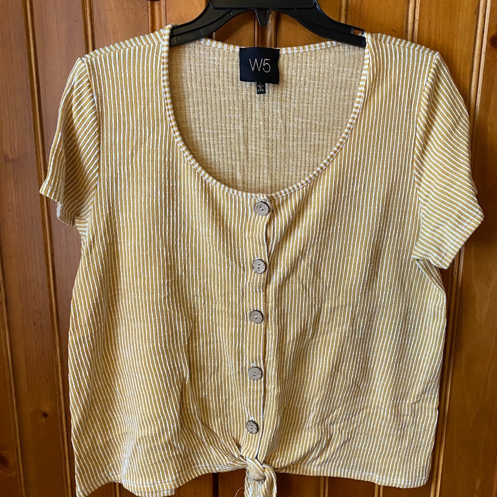 W5 Yellow Striped Women's Top